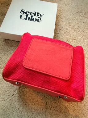NIB SEE BY CHLOE Cosmetic Makeup Bag Pouch Red